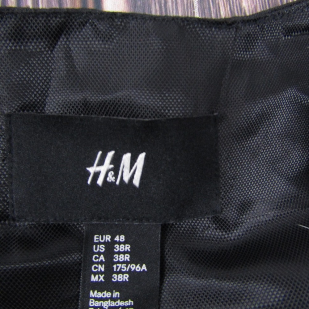 H&M Vest Mens EU 48 Black 3 Piece Slim Polyester Viscose Belted Formal - Picture 2 of 6